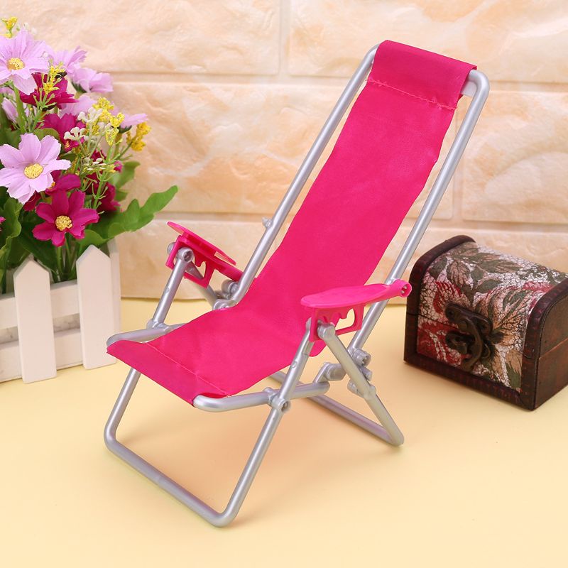 Mary Kursi Lipat Untuk Boneka Pantai Lounger Dollhouse Furniture Lucu Miniatur Simulasi