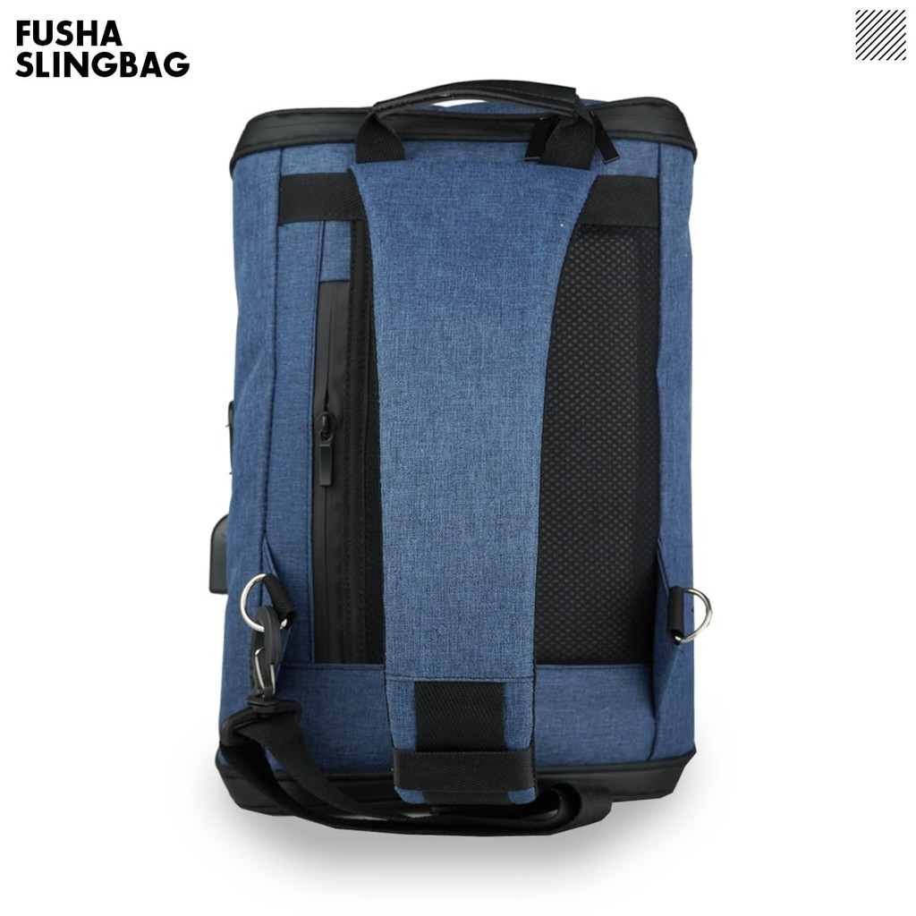 BEST SELLER Tas Selempang Slempang FSA Kanvas Waterproof Sling Bag USB &amp; Earphone Hole HIGH QUALITY