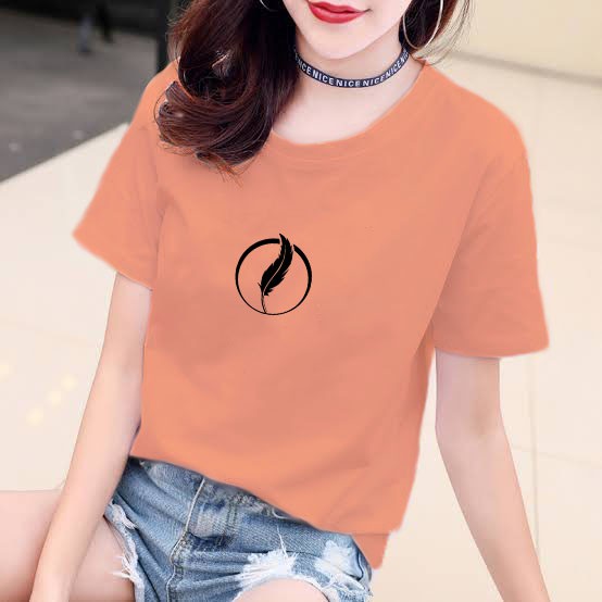 YOURSTYLE1119 - KAOS FEATHER CIRCLE BAJU KAOS WANITA DISTRO UNISEX OVERSIZE PRIA JUMBO CASUAL