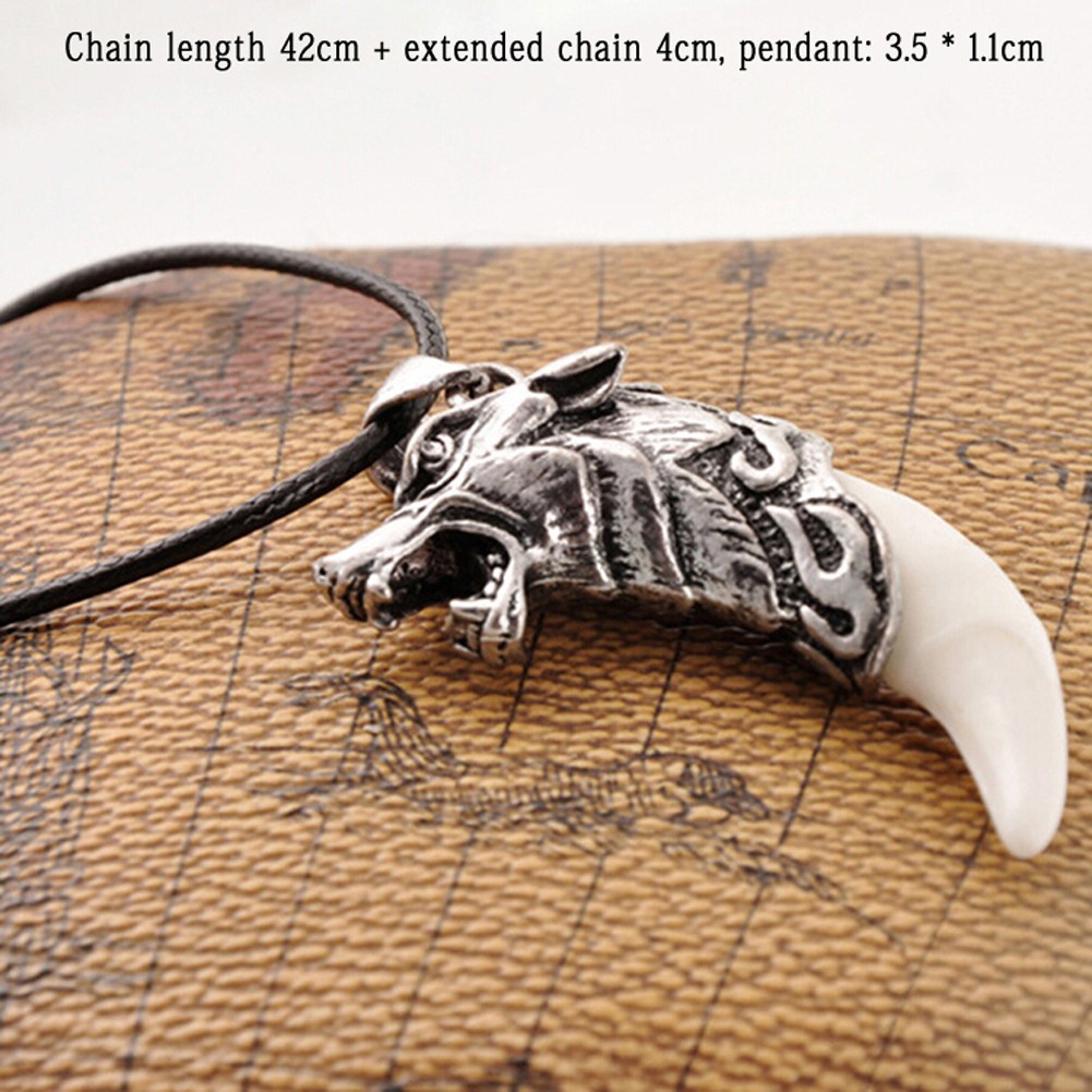 Brave Men Wolf Tooth Spike Pendant Necklaces Men Personality Male Necklace