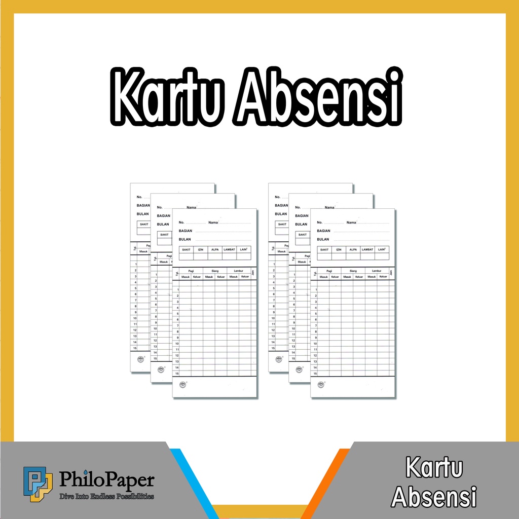 

ATK ~ Kartu Absensi Bolak Balik 30 Hari / Absen Card Karyawan