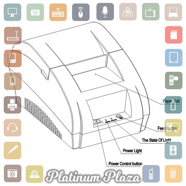 Taffware POS Thermal Receipt Printer 57.5mm - ZJ-5890K - Black`76UMUG-