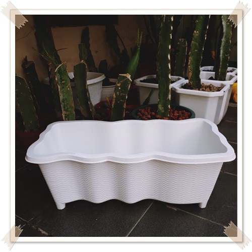 3 Pcs Pot Sgp 03 Putih Pot Plastik Panjang 40cm Bibit Bunga Putih