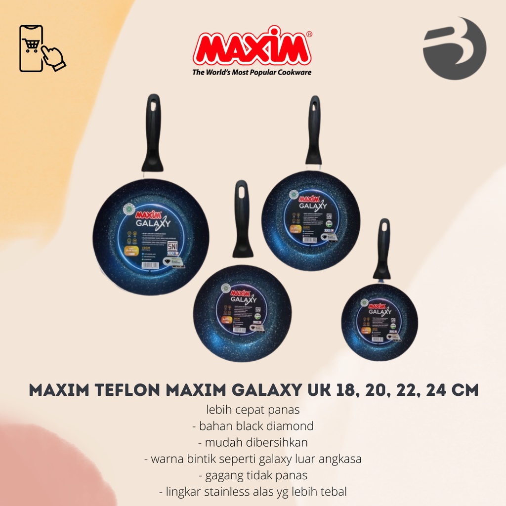 Maxim Teflon Maxim galaxy Uk 18, 20, 22, 24 cm