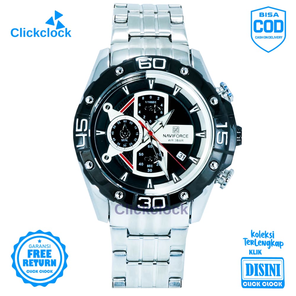 Jam Tangan Chronograph Watch Formal Pria Naviforce 8018M Best Seller Original Keren