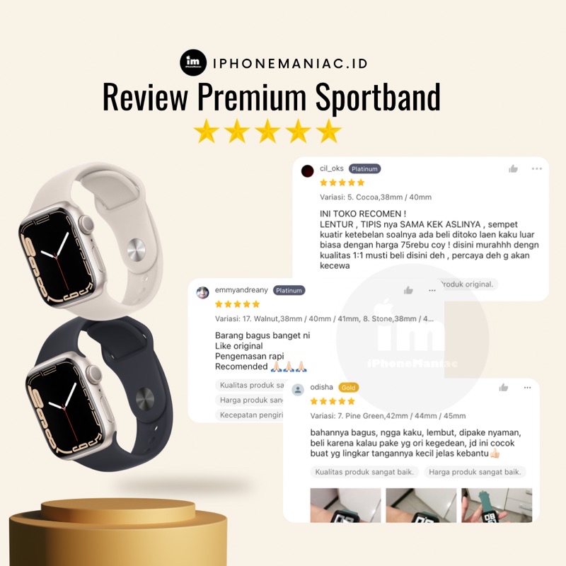 PREMIUM SPORTBAND STRAP SMARTWATCH IWATCH GRADE A++ LIKE ORI 1:1 40mm 44mm 38mm 42mm APPLE WATCH SERIES 8 7 6 5 4 3 2 1 SE