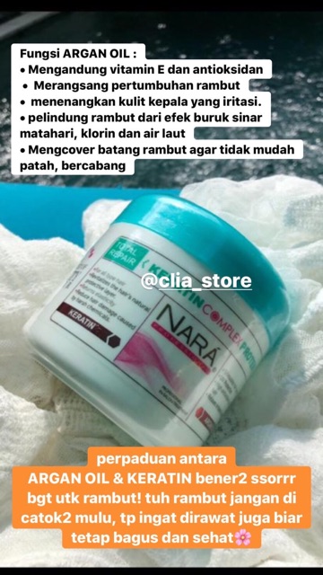New Masker Nara Professional Keratin Dan Argan Oil Hair Treatment