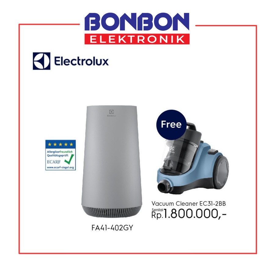 Electrolux Air Purifier Flow A4 FA41-402GY Korbu Coverage Area 53m2