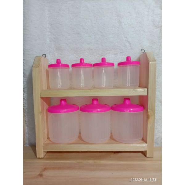 Rak bumbu / Tempat bumbu / Wadah bumbu 2 susun minimalis