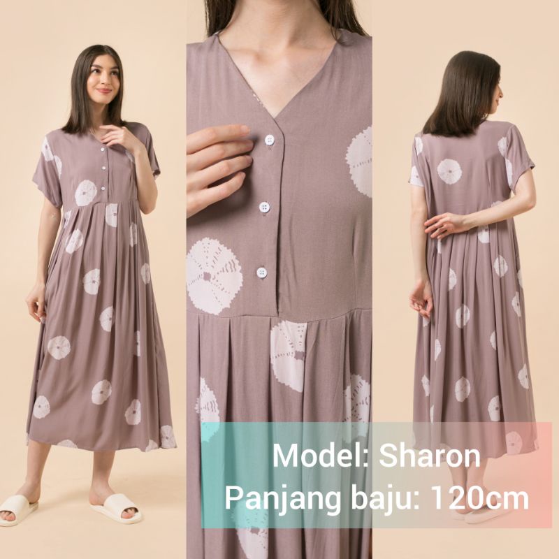 DASTER KHALIFS SLEEPWEAR EXCLUSIVE KHALIF'S ID HOMEWEAR HOMEDRESS RAYON VALENCIA SUPER PREMIUM BUSUI BAJU HAMIL FRIENDLY MIDI NYAMAN GEMES ADEM TERBARU-SHARON Shibori Dove