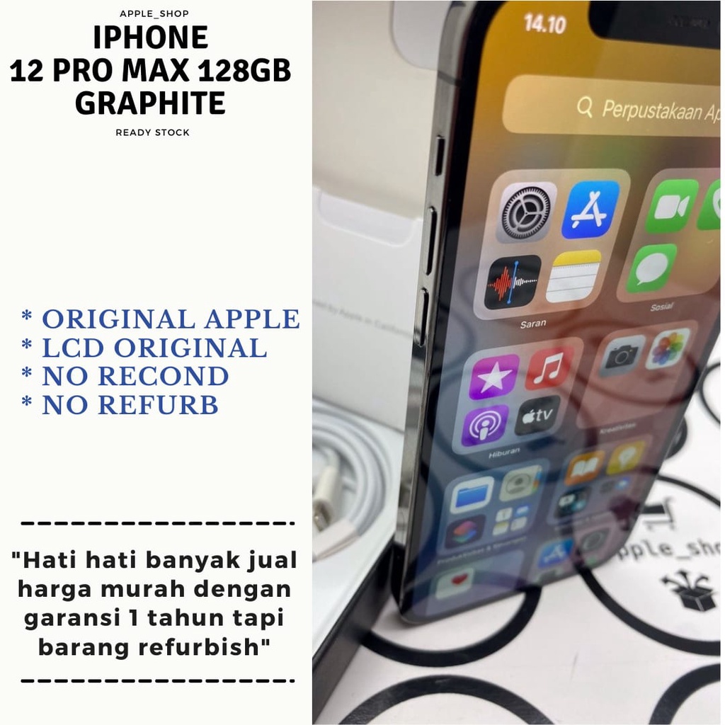 iphone 12 pro max 128gb graphite Lcd Original  Mulus Original Bukan Refurbish / Rekondisi