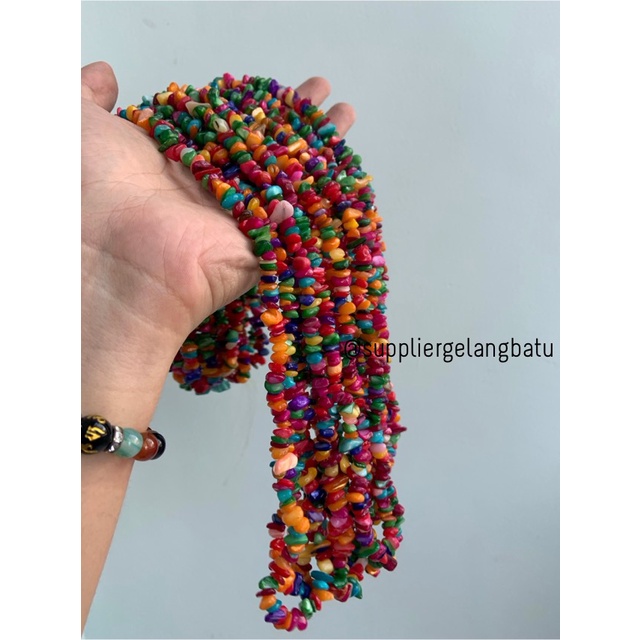 kerikil kerang MULTICOLOUR MIX WARNA 1cm bahan gelang kalung campur