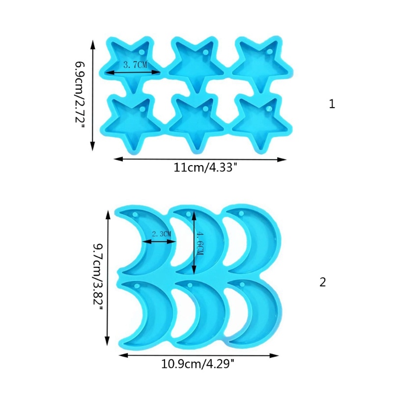 Cetakan Resin Bentuk Bulan Bintang Untuk Membuat Perhiasan Anting