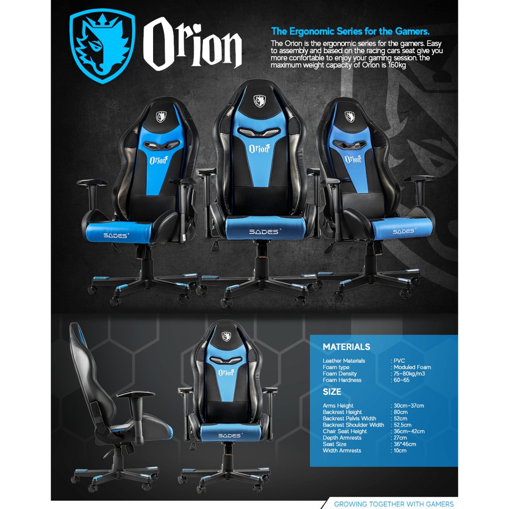 sades orion gaming chair - Kursi gaming orion sades