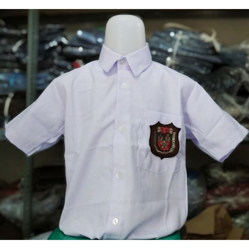 Baju Putih Sekolah SD Lengan Pendek Seragam GS Oxford Sariwarna