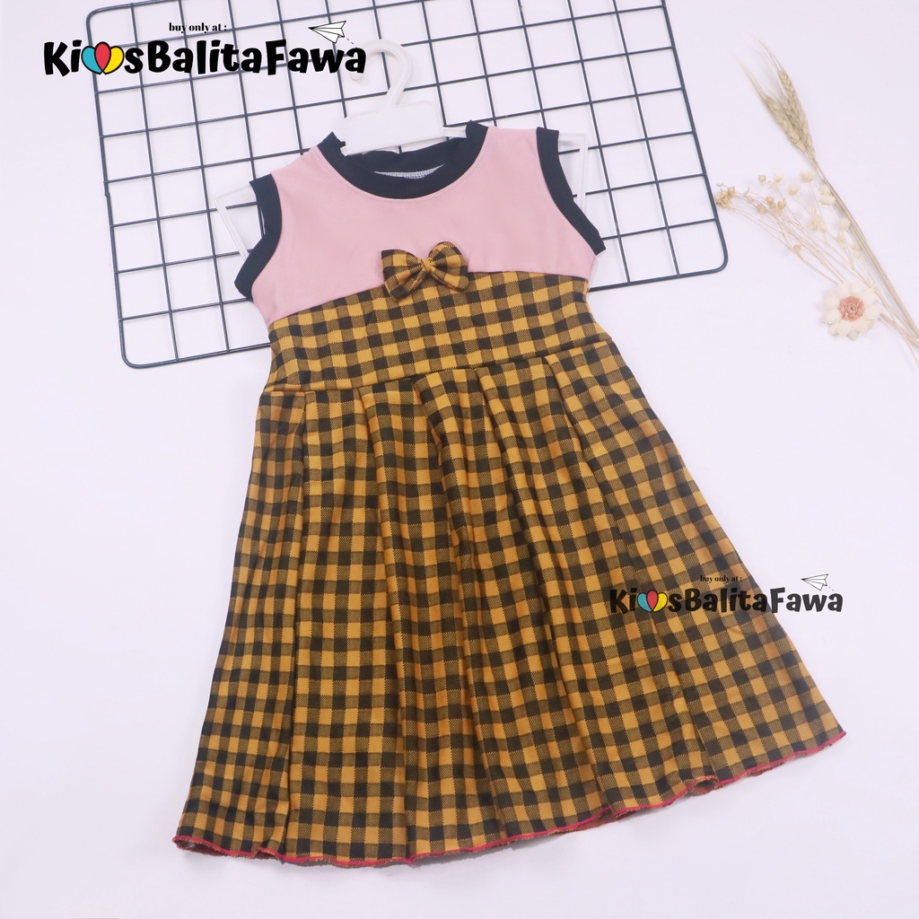 Dress Aila 5-6 Tahun / Dres Pesta Murah Grosir Baju Anak Perempuan Gaun Yukensi Batik Harian Baru