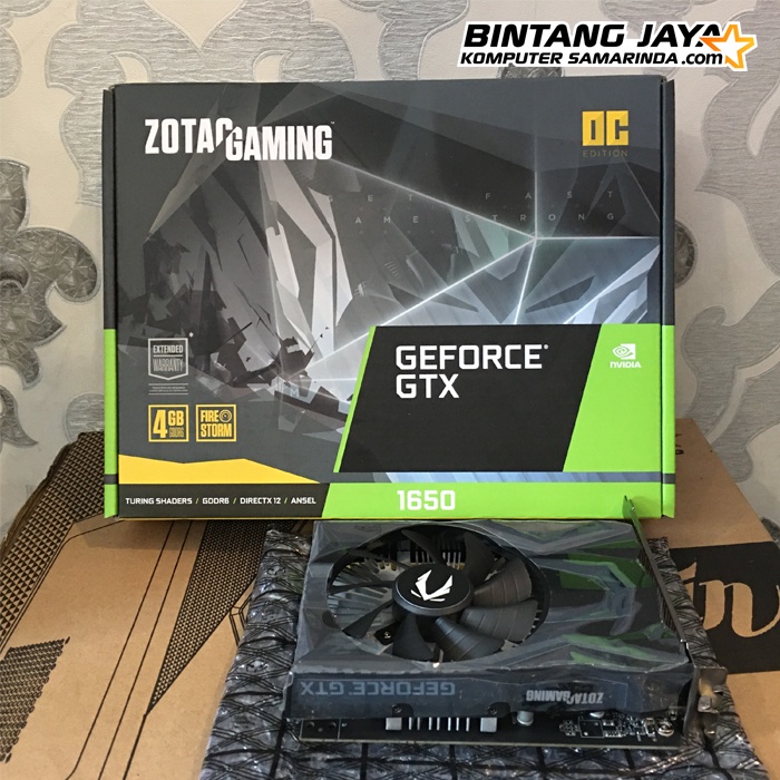 VGA Card Zotac Nvidia Geforce GTX 1650 4GB Single Fan