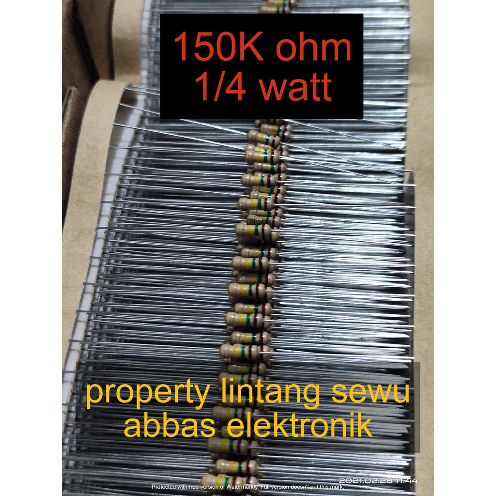 10PCS resistor 150k ohm 150 kilo ohm150000 ohm 0.25 watt