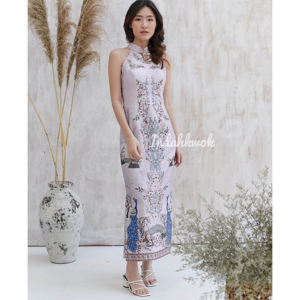 Dress Fei Qipao in light lilac (inner and outer)