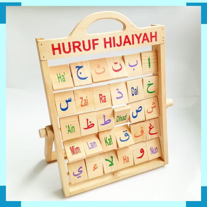 Mainan Edukasi Kayu - Papan Belajar Huruf Hijaiyah ...