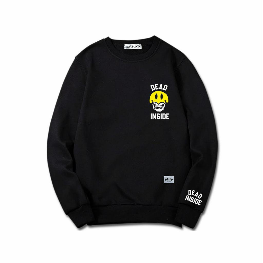 Sweater Crewneck Pria Simple Original Natsu co. - Dead Inside NATSU x PANDAWA HOODIE