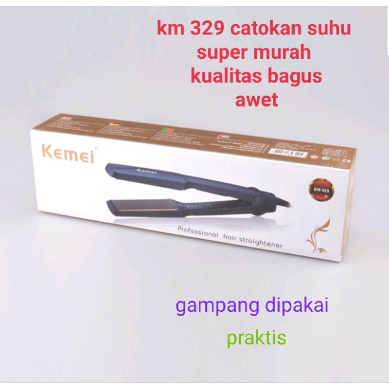 Catok rambut Kemei Km329 Alat mesin Catokan Styling Lurus Keriting Curly 2in1