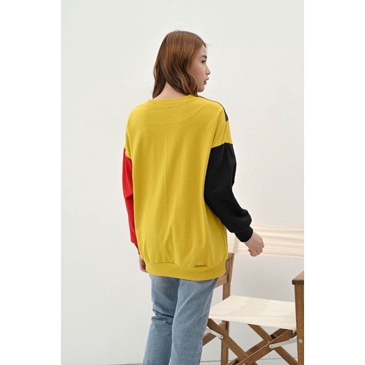 SWEATER MICKEY 3 COLOUR TANGAN PANJANG AUTUMN SEASON - FREE MASKER