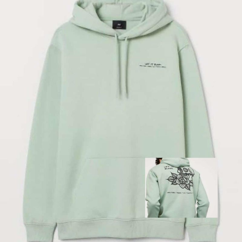 Hoodie H&M LET IT BLOOM (MINT)