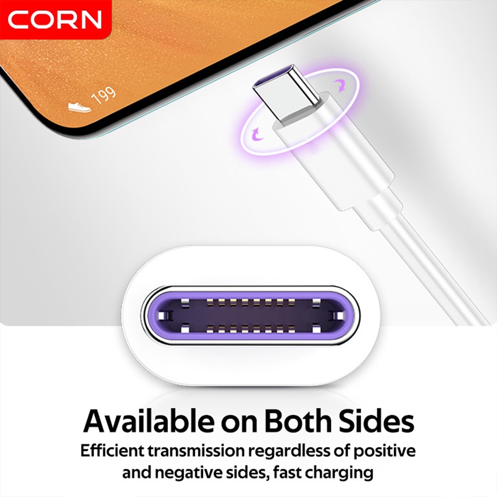 【Original】CORN Kabel Data 65W  Type-C to Type-C Fast Charge PD Quick Charge QC3.0A 1.2M TPE Kabel  untuk oppo vivo samsung