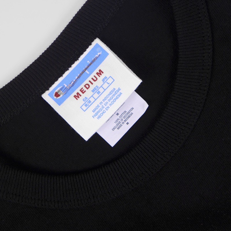 CHMPN Ss Tshirt Script Embroiderry Black