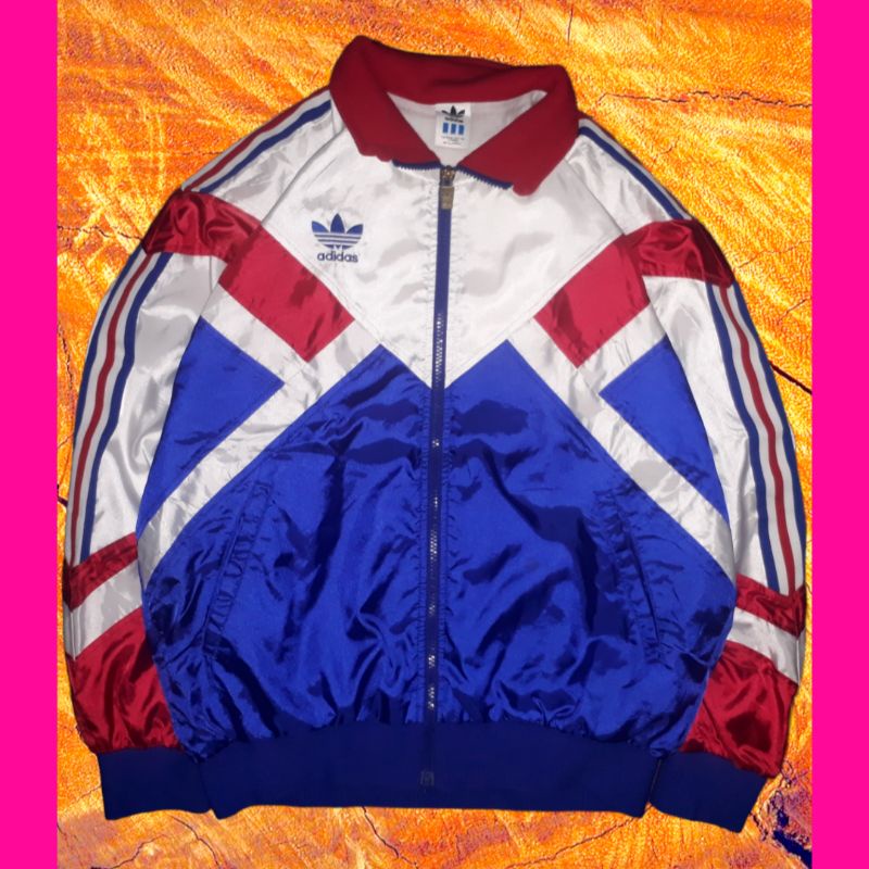 Jaket Windbreaker Adidas colorblock vintage second brand