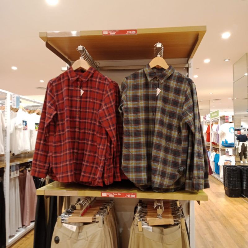 kemeja flanel UNIQLO women sale jastip jasa titip