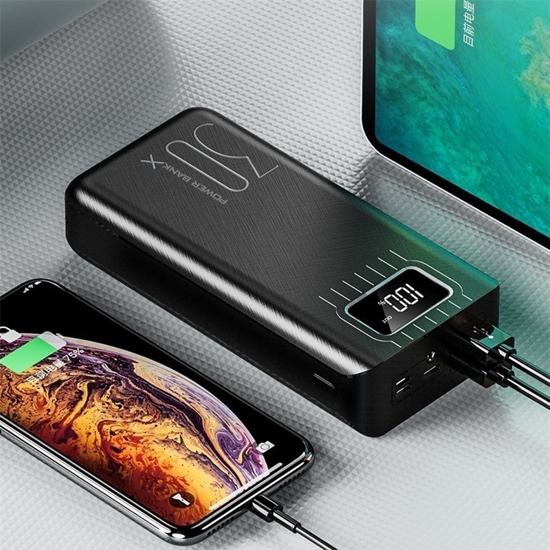 Powerbank 30000mAh Fast Charge Dual USB LED Power Digital Display With Flash Light