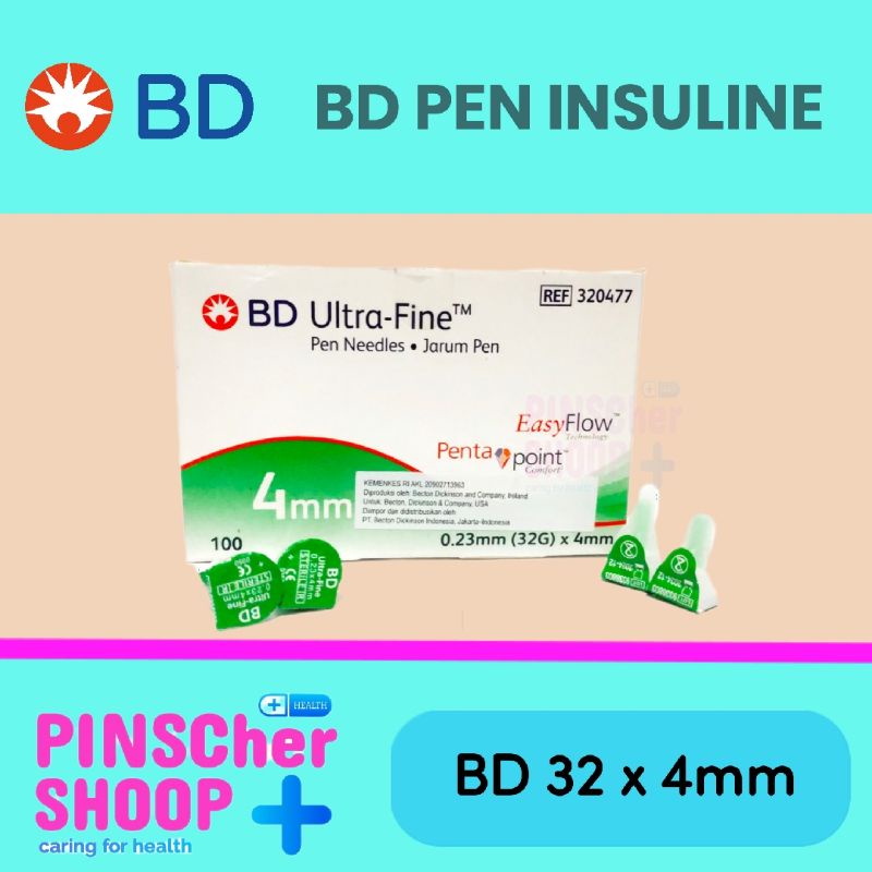 Jarum Insulin BD Microfine 32 G Hijau 0,23 x 4 mm