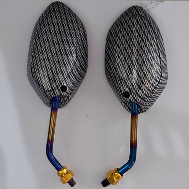 Spion Beat Karbon Tangkai Pendek 2tone drat 14 beat scoooy genio vario pcx