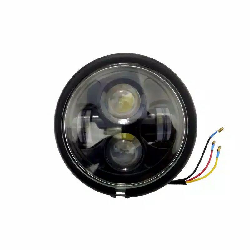 Headlamp Reflektor Lampu Depan Led Daymaker 5 75 Inch 4 Led + Batok Hitam