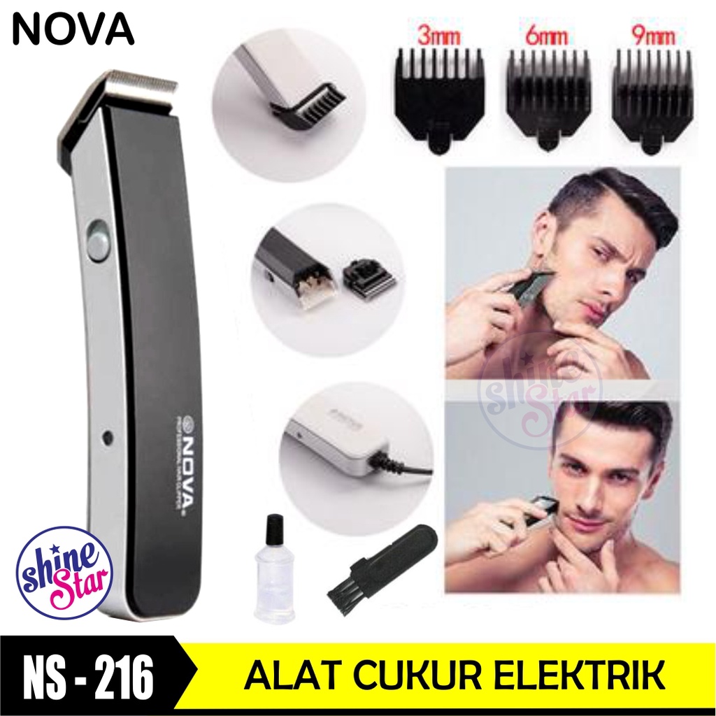 SHINE STAR - [COD / BAYAR DI TEMPAT] Alat Cukur Rambut Elektrik Multifungsi NS 216 Rechargeable Travel Alat Cukur Kumis dan Jenggot Brewok NS-216