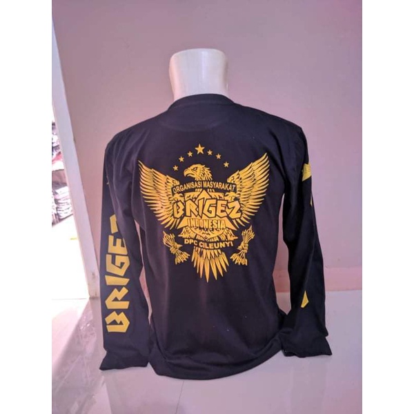 KAOS BRIGEZ GOLD EDITION TANGAN PANJANG BAHAN ADEM LEMBUT SABLONAN TIMBUL RAPI KEREN MAKSIMAL
