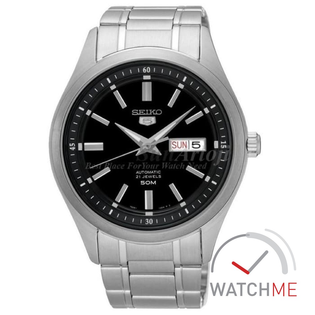 Jam Tangan Seiko 5 SNKN89K1 Automatic Black Dial 50m Stainless Steel Original Bergaransi