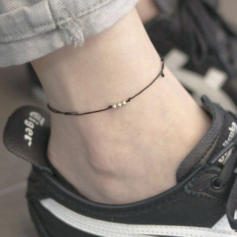 Gelang Kaki Anti Air / Gelang Kaki Tali Hitam / Gelang Kaki Simple /Gelang Kaki manik manik / Gelang Kaki Wanita / Gelang Kaki laki laki