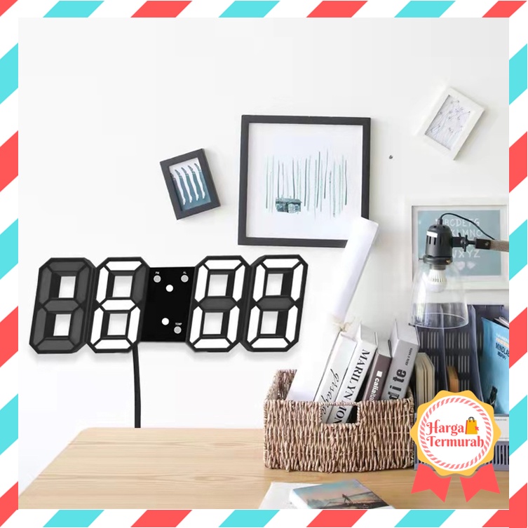Harga Termurah - J981 Jam LED Meja / Jam Dinding Digital / 3D Clock / Jam Dekorasi / Jam Alarm / Jam