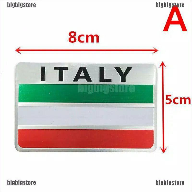 stiker 3D aluminium emblem logo lambang negara bendera jepang italia Inggris dekor mobil motor vespa