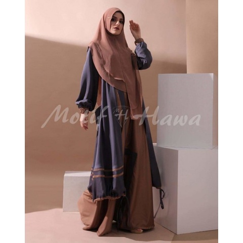 [MuVe BoutiQue] Motif Hawa Syar'i Set MHS-JKT-COKLAT ori