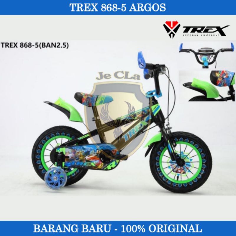 Sepeda Anak Laki Cowok BMX 12 16 18 Inch TREX ARGOS Musik Lampu Ban Jumbo Usia 2-8 Tahun