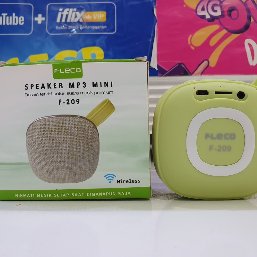 Fleco F209 Pemutar MP3 Mini Portable Suara Musik Cloth Material bluetooth dan aux