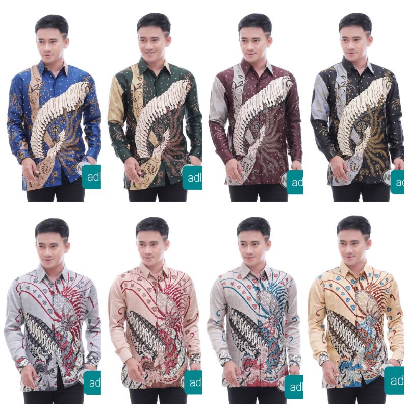 kemeja batik pria lengan panjang semi sutra puring