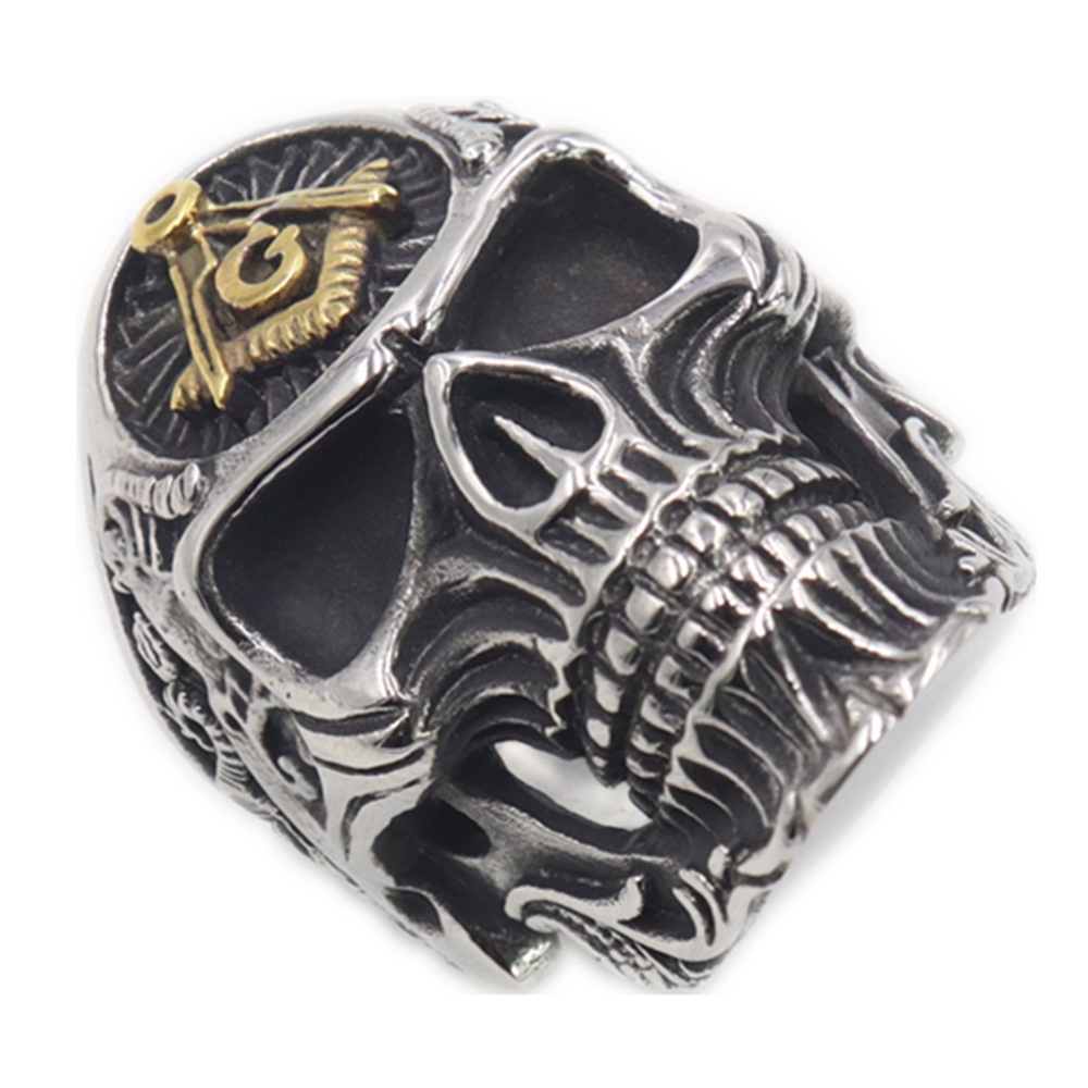 Skull rings Gothic Skull Vintage Silver Black Gold Titanium Steel Men's Punk Jewelry Fashion Ring Skull Ring