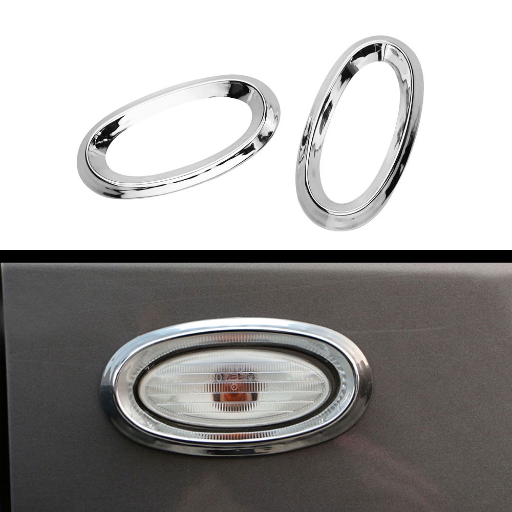 2pcs ABS Chrome Side Turn Light Lamp Moulding Trim Cover Untuk Nissan Versa Sunny Almera Latio 2011 2012 2013 Aksesoris