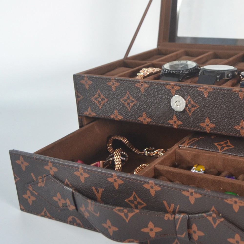 Watch Box Organizer Mix Accesories Drawer Kotak Tempat Jam Tangan Laci Tempat Perhiasan Motif Mono