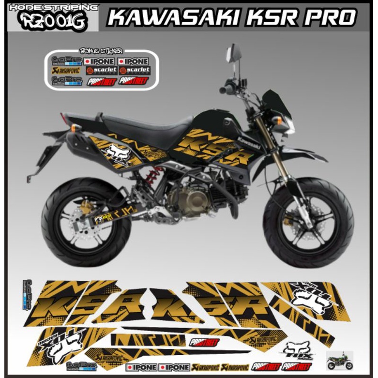 Decal stiker striping Kawasaki KSR gold sticker variasi ksr pro